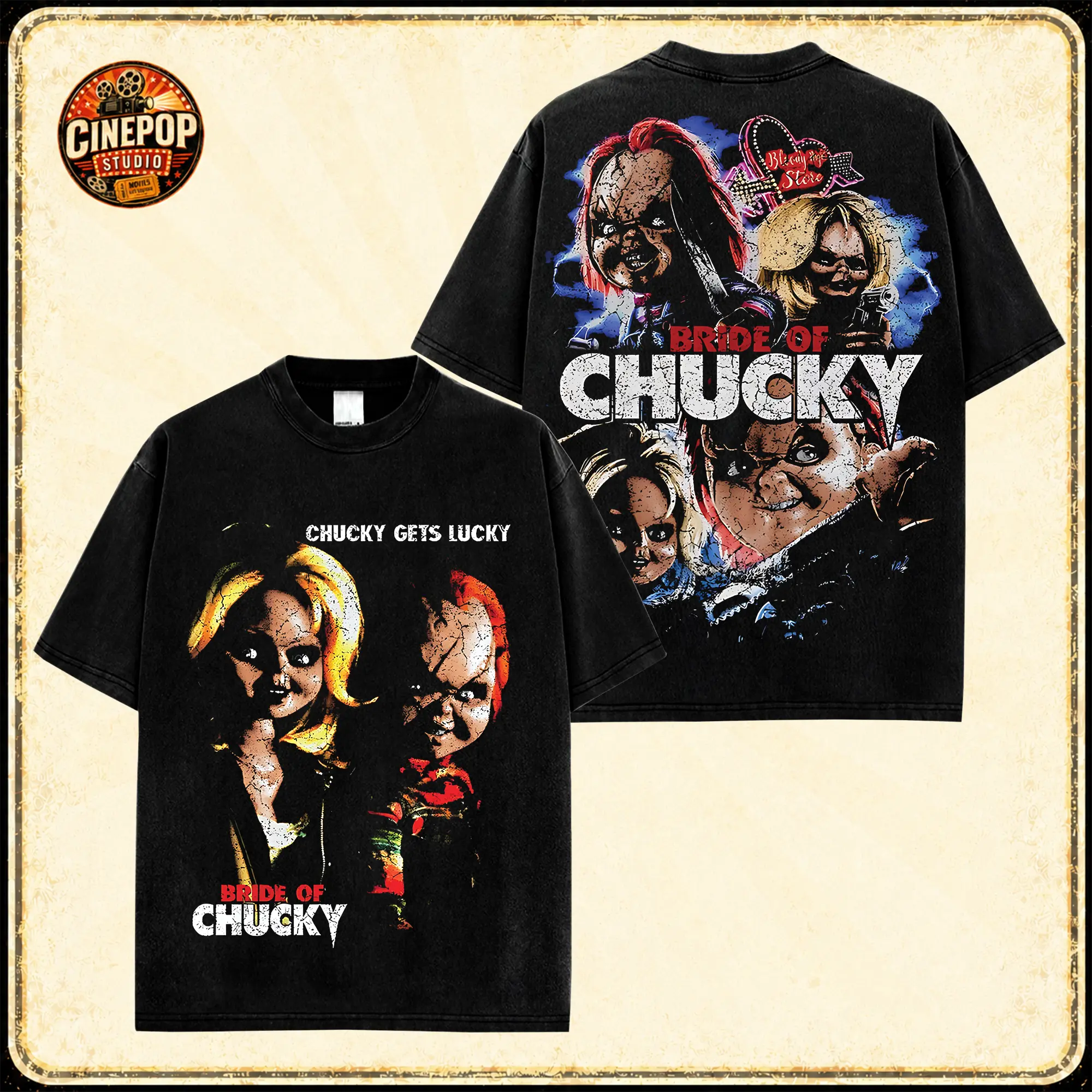 Chucky Child’s Play Horror Shirt, Vintage Killer Doll Graphic T-Shirt, Classic Slasher Movie Halloween Tee, Made in USA, 100% Cotton, Creepy Cinema Gift for Adults and Horror Film Lovers