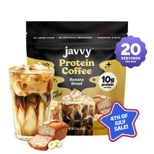 Javvy Banana Bread Protein Iced Coffee - Premium Whey Protein & Instant Iced Coffees - 100% Natural Cold Brew - Zero Artificial Flavors & Sweeteners, 80 mg Caffeine, No Added Sugar, 20 Servings