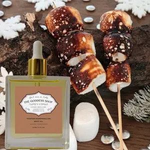 Toasted Marshmallow Body Oil  | Fall Cozy Scent, 3 to 3.9 fl oz, Suitable for Adults, Made in the US, Regular Edition, Natural Ingredients