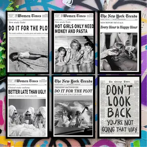 Stylish black and white photography wall decorations, retro-style posters, vintage art aesthetics canvas prints