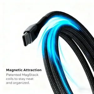 LensGuard USB C to USB C Cable, 3.3FT 60W Nano Magnetic USB C to USB C Cable，Magnetic Type C Charger Fast Charging Cord, Charging Cord，On The Go Magnetic Charging Cable for Car