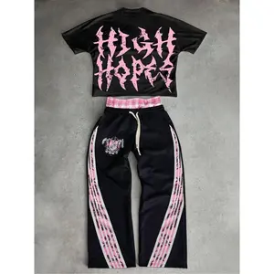 Men’s and women’s short-sleeved crop top set with a street-style fit, comfortable year-round, suitable for outdoor activities. GARMENTARY