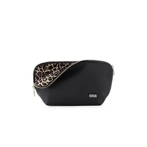 Kusshi Signature Bag in Black & Leopard Nylon