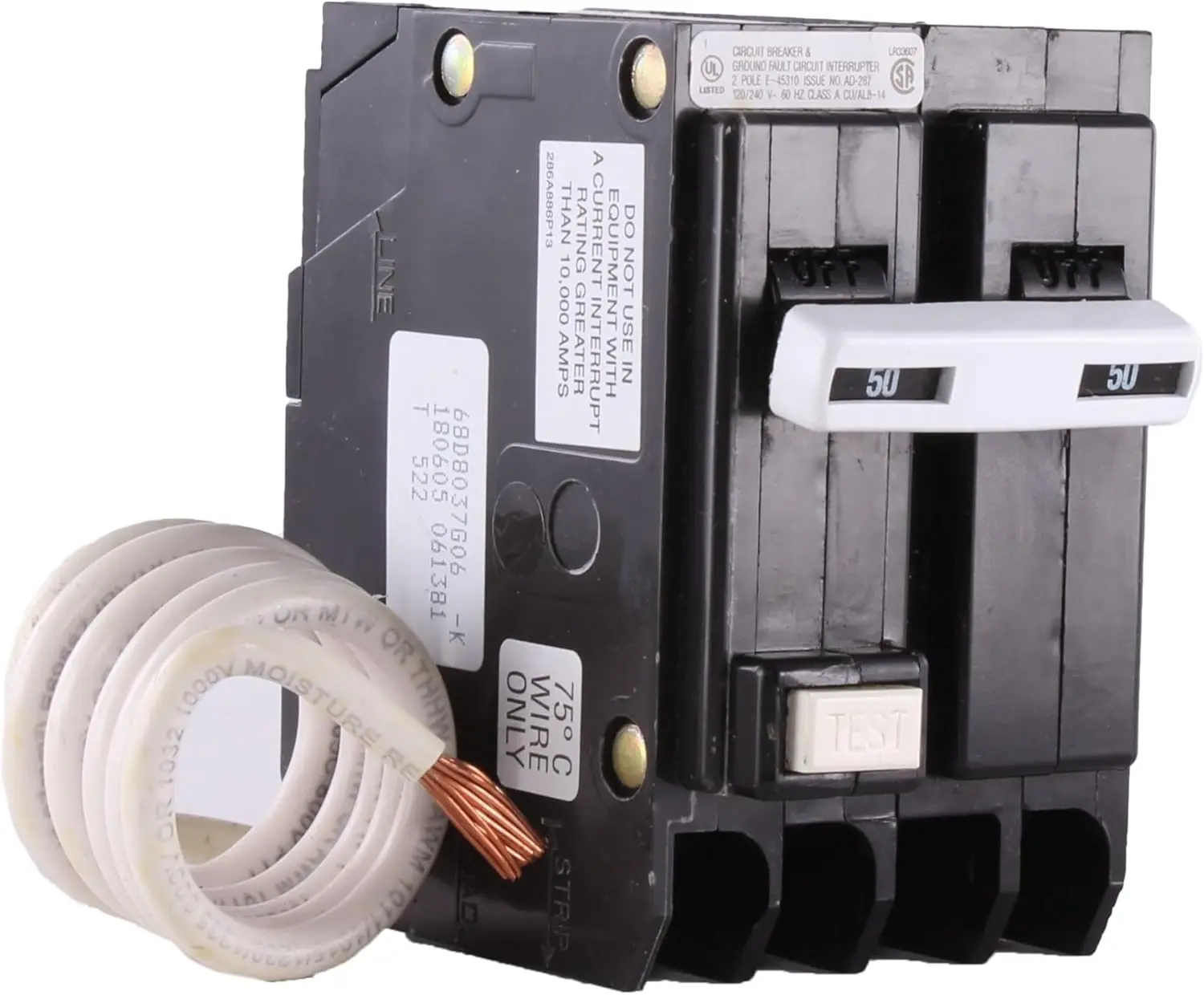 ABB Q-Line THQL2150GFT 50A Double-Pole 120/240V GFCI Circuit Breaker
