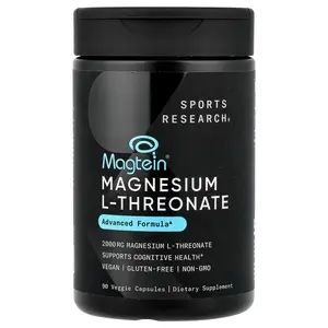 Sports Research Magtein®, Magnesium L-Threonate, 90 Veggie Capsules (666 mg per Capsule)