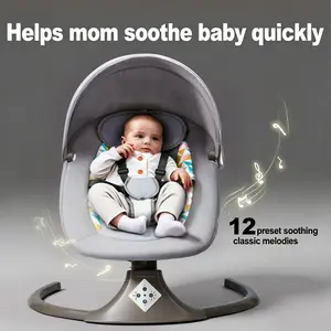 Premium Electric Baby Swing with 5 Sway Speeds Bluetooth Music & Remote Control outdoorfun