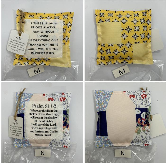 Vintage Prayer Blanket Square with Cross Inside, Mini Handmade Quilt, Religious Quilt, Colorful Stitched Blessing Poem Throw, Home Decor Gift Idea, Pocket Prayer Quilt #GLOBAL PICKS