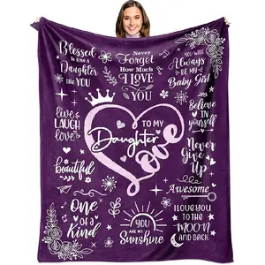 Birthday Gifts For Daughter Valentines Day, Birthday Daughter Gift From Mom Mother Dad, Graduation Gifts For Daughters, To My Daughters Gift Blanket