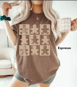 Comfort Colors Gingerbread Tee, Cute Christmas Shirt, Gingerbread Man Tshirt, Women Holiday T Shirt ,Winter Tee Gift for Baker Christmas Top