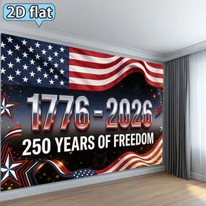 1pc 250th Anniversary Patriotic Backdrop, Red White Blue Flag Tapestry for Independence Day Party Decoration, USA Freedom Theme July 4th Celebration Decor