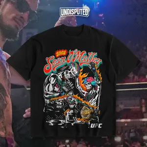 UNDISPUTED Sugar Sean O'Malley Skeleton UFC Heavy Cotton T-shirt MMA Fight Night Shirt Fan Apparel Pump Cover Casual Street Style Direct-to-garment Printing