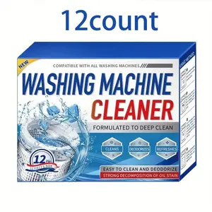 Washing Machine Cleaner Tablets 12/24 Pcs Descaler Deodorizer for Front Top Load Washers Deep Clean Drum Seal