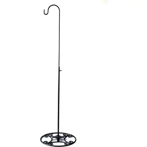GBBO Adjustable Black Iron Shepherds Hook 34"-55" - Wedding Event and Home Decor