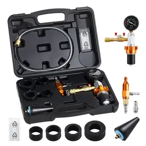 fathersdaygift VEVOR Radiator Vacuum Refill Kit, Automotives Cooling System Vacuum Purge Fill Tool with Gauge, Portable Radiator Coolant Filling Kit with Toolbox, Universal Fit for Most Cars Vans SUVs and Trucks
