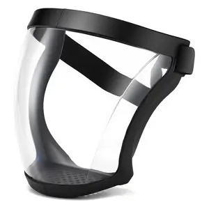 Transparent Visor - Adjustable Full-Face Protective Shield - Durable Plastic Safety Mask - Heat & Impact Resistant for Work, Kitchen, and Outdoor Use with Easy Drawstring Closure