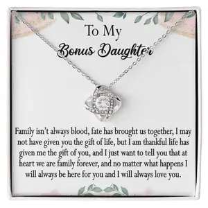 Bonus Daughter Gift, To My Stepdaughter Necklace, Step daughter Gifts From Stepdad, Bonus Daughter Gifts from Stepmom, Gift for Stepdaughter, Jewelry Message Card, Necklace Gifts For Birthday, Anniversary, Christmas Day, Thanksgiving