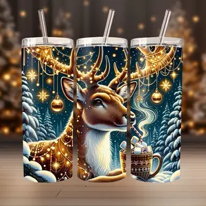 Skinny 20oz-Tumbler-Deer Drinkware Washable Portable Reusable-xmas-xmas tumbler