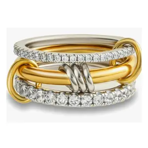 Women's stacking rings, multi-color interlocking ring set, exquisite stainless steel multi-ring ring, women's gift