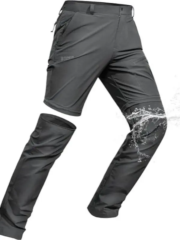 Pioneer Camp Men's Outdoor Convertible Hiking Pants Waterproof Quick Dry Fishing Pant Zip Off Work Trousers