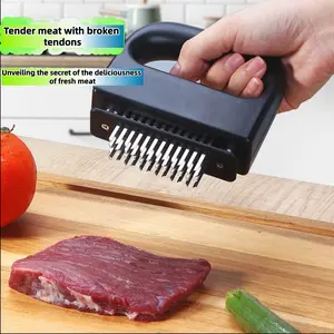 1 new 48 needle high-efficiency tender meat floss needle: a powerful tool for breaking tendons in steak, with dual functions of loosening and beating meat evenly. Suitable for Western food enthusiasts/kitchen meat cooking venues, steak cooking tools