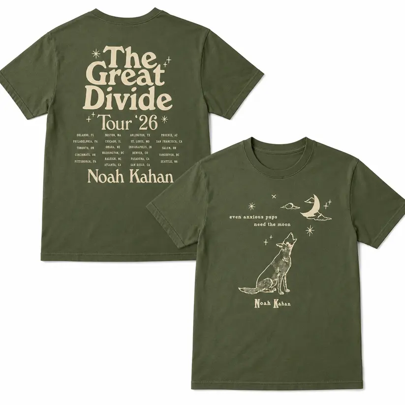 Noah Kahan 2026 North America Tour Tee Double Sided Front and Back Print Streetwear Shirt