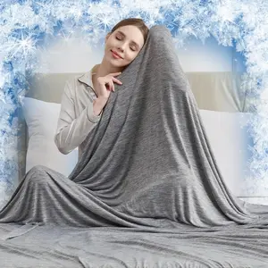 Cooling Throw Blanket, Double Sided Cooling Blanket for Hot Sleepers, Cooling Blanket, Lightweight Breathable Summer Blankets For Couch, Bed, Sofa, 50" x 70", Grey