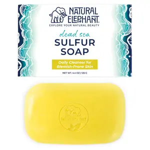 Natural Elephant Sulfur Soap - Enriched with Dead Sea Minerals, High Sulfur Content, Moisturizing Aloe Vera & Natural Oils, Gentle Daily Use for Clear, Balanced Skin