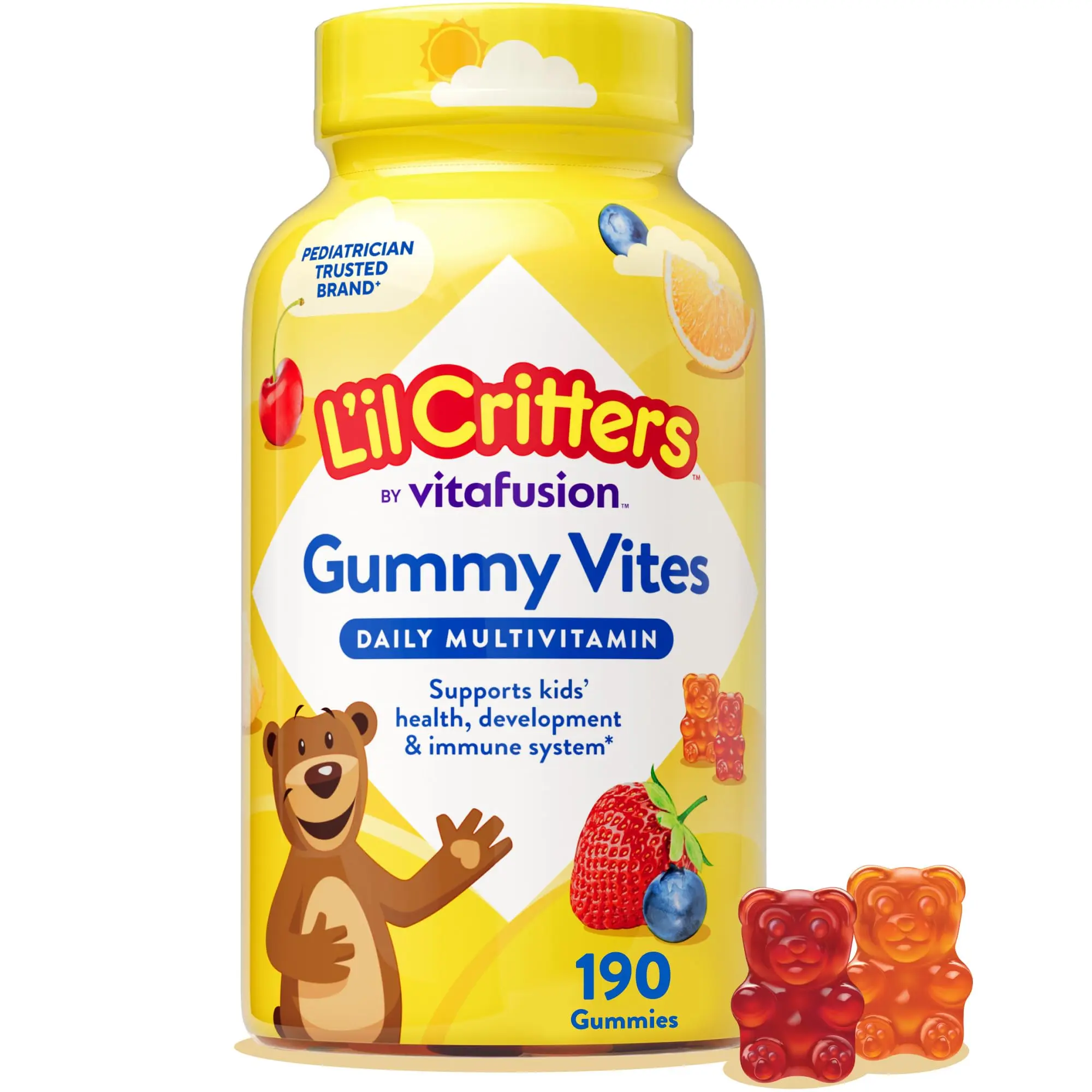 Gummy Vites Daily Kids Multivitamins, Assorted Fruit Flavors,  Immune Support - 190 Gummies