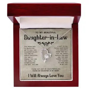 Elegant Daughter-In-Law Necklace Sterling Silver Intertwined Hearts A Thoughtful Gift For Wedding Birthday Or Christmas Occasions