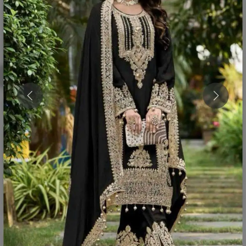 Fashinable Georgette Sequence  Work Top Plazzo  With Dupatta Womenswear size L 40”
