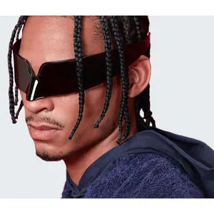 Chic Futuristic Rimless Shades - Futuristic Glasses Sunglasses UV400 - Stylish Attention Getter Sleek Fashion