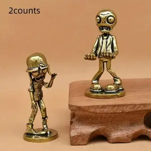 Handmade Mini Skull Sculptures, Vintage Bronze Color Indoor Outdoor Decor, Gothic Home Garden Statues Figurine for Halloween Party, Plant Pots, Desktop, Yard, Decorative Figurines