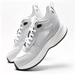 Light Grey Casual Sneakers for Men & Women, Breathable Mesh and Suede Lace-Up Running Shoes, Lightweight Comfortable Athletic Trainers for Everyday, Walking & Sports