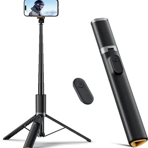 TODI Selfie Stick Tripod, 69" Lightweight Phone Tripod Stand with Wireless Remote, Extendable Selfie Stick for iPhone, All-in-1, Compatible with iPhone/Android