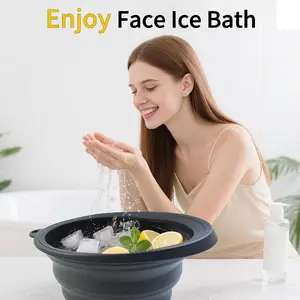 1pc Collapsible Facial Ice Basin, Portable Silicone Basin for Refreshing Skin Care, Easy-to-Store Cold Compress Tool for Beauty