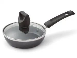 Nonstick Cookware Covered One Egg Wonder Fry Pan 4.5 inch Black Nonstick Coating & Covered Design for Easy Cooking