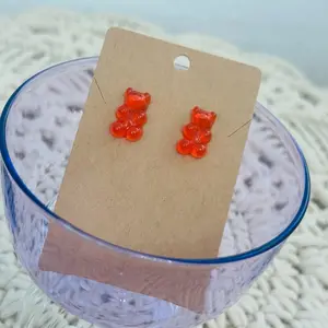 Orange Gummy Bear Stud Earrings 90’s Kid Throwback Jewelry
