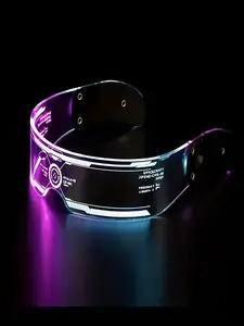 Future Technology Street Style Luminous Sunglasses, 1 Pair Trendy Retro Sunglasses, Fashionable Sunglasses for Men & Women for Party & Daily Use, Party Event Props