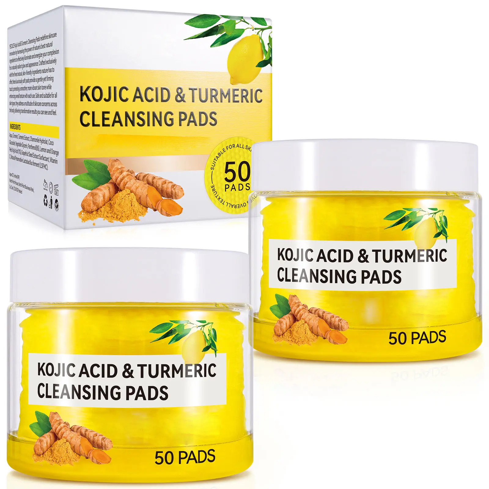 Kojic Acid & Turmeric Cleansing Pads 50p*2