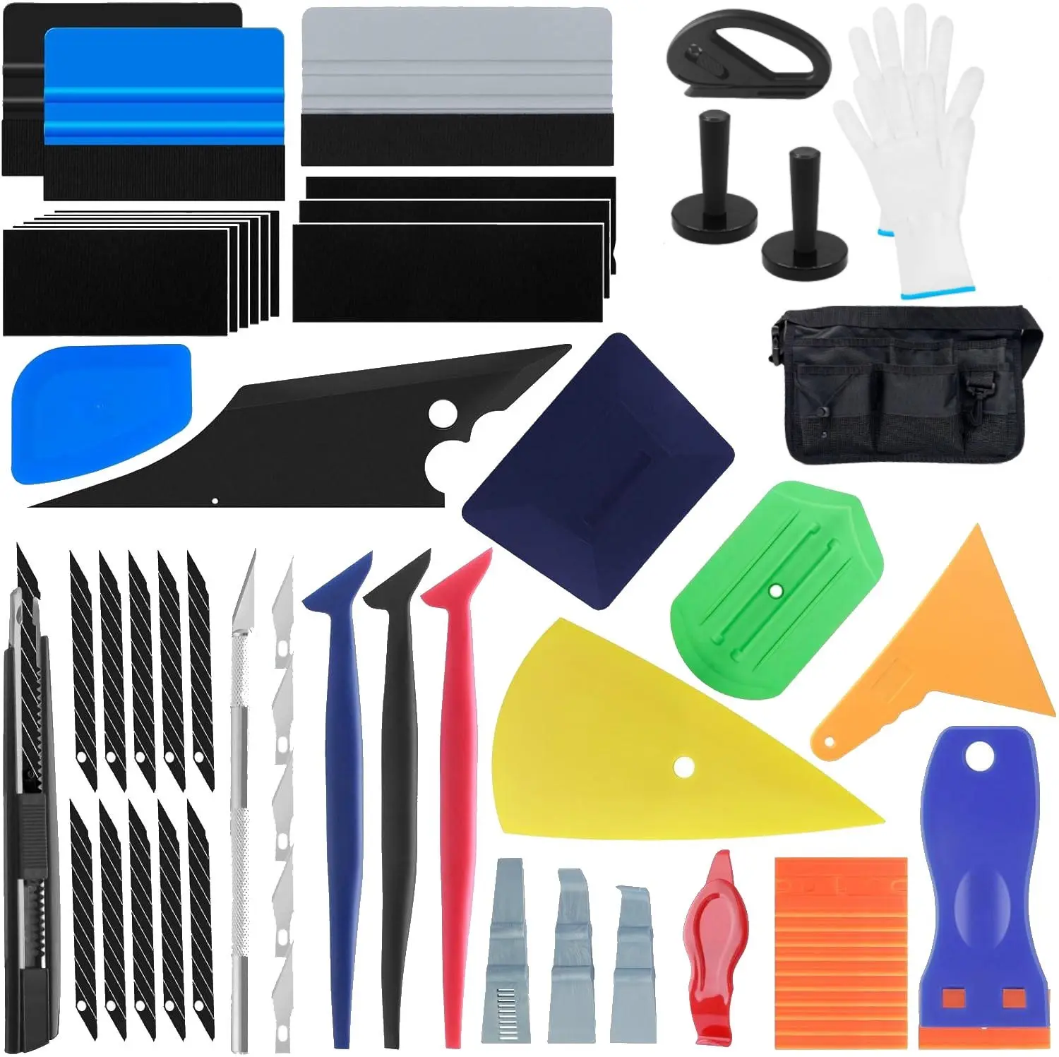 Car Wrap Tool Kit Vehicle Wrapping Tools Vinyl Wrap Applicator Tool Kit Window Tint Tools with Gloves & Vinyl Wrap Magnetic Holder for Car Wrapping, Window Tinting tiktokshopbacktoschool