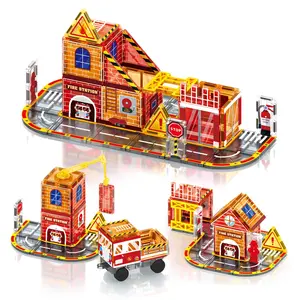 Creative Magnetic Building Blocks Magnetic Tiles, Firefighter Theme DIY Construction Set, Montessori Educational Toy for Kids Aged 3+, Unisex Design