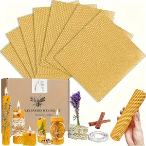22 Pcs Beeswax Candle Making Kit, 7 Natural Honeycomb Beeswax Sheets with Decor Accessories, All-Inclusive DIY Roll Candle Kit for Beginners, Ideal Gift for Candle Lovers, Craft Set for Home & Holiday Projects Cinnamon Decoration