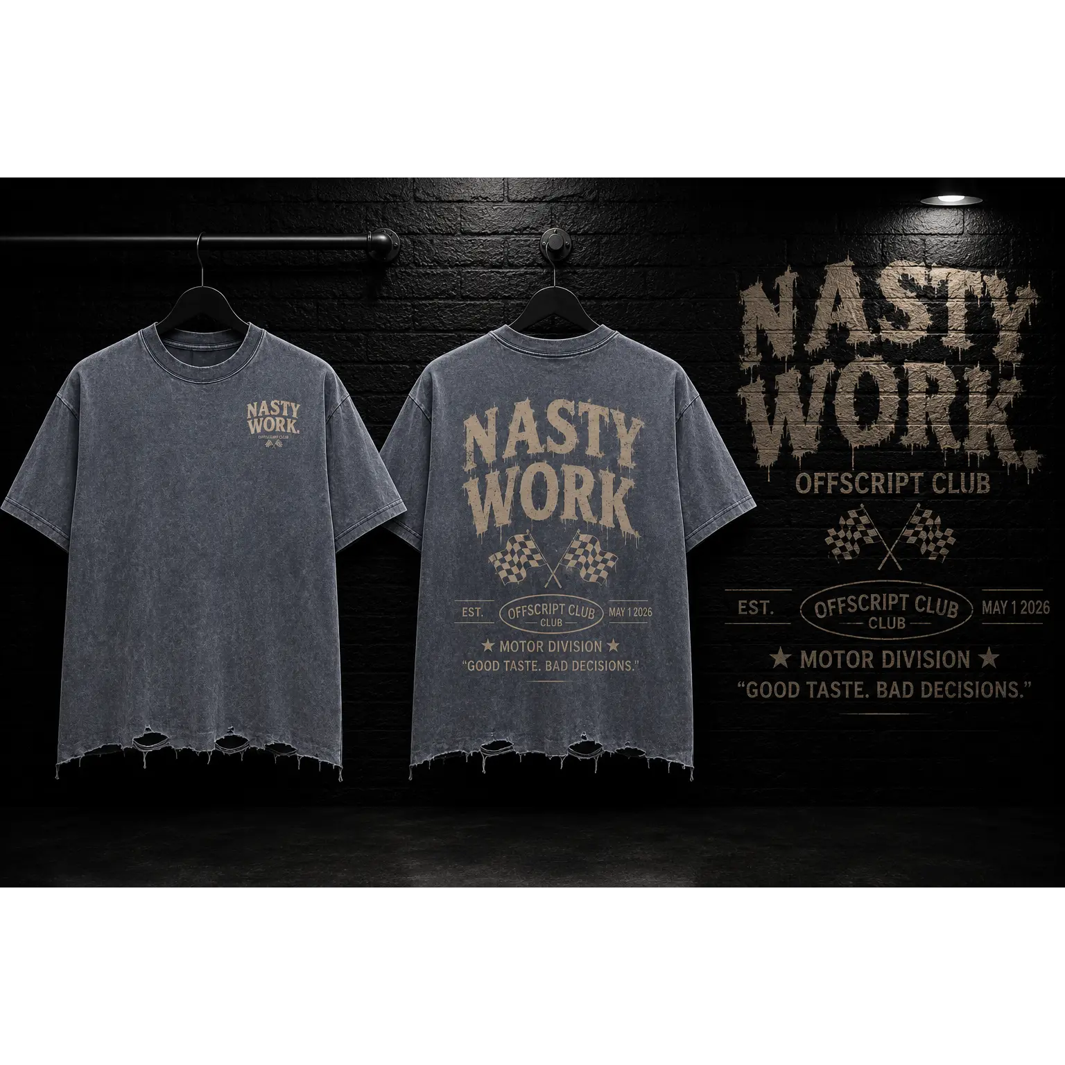 Nasty Work Vintage Washed Oversized Boxy T-Shirt | Heavyweight Streetwear Tee