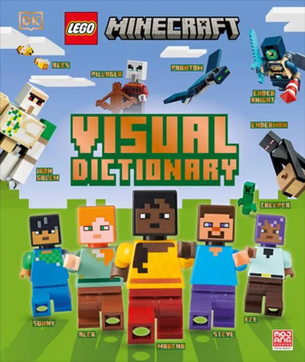 Lego Minecraft Visual Dictionary (Library Edition) - English Hardcover by Elizabeth Dowsett, 13+ Audience, Fans' Adventure & Learning Resource, Character Info, Biomes, Flora, Items & Mobs Details, 11.9" h x 10.01" l x 0.64" w, No Minifigure Included