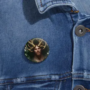 Horned God Cernunnos Celtic God Custom Pin Buttons