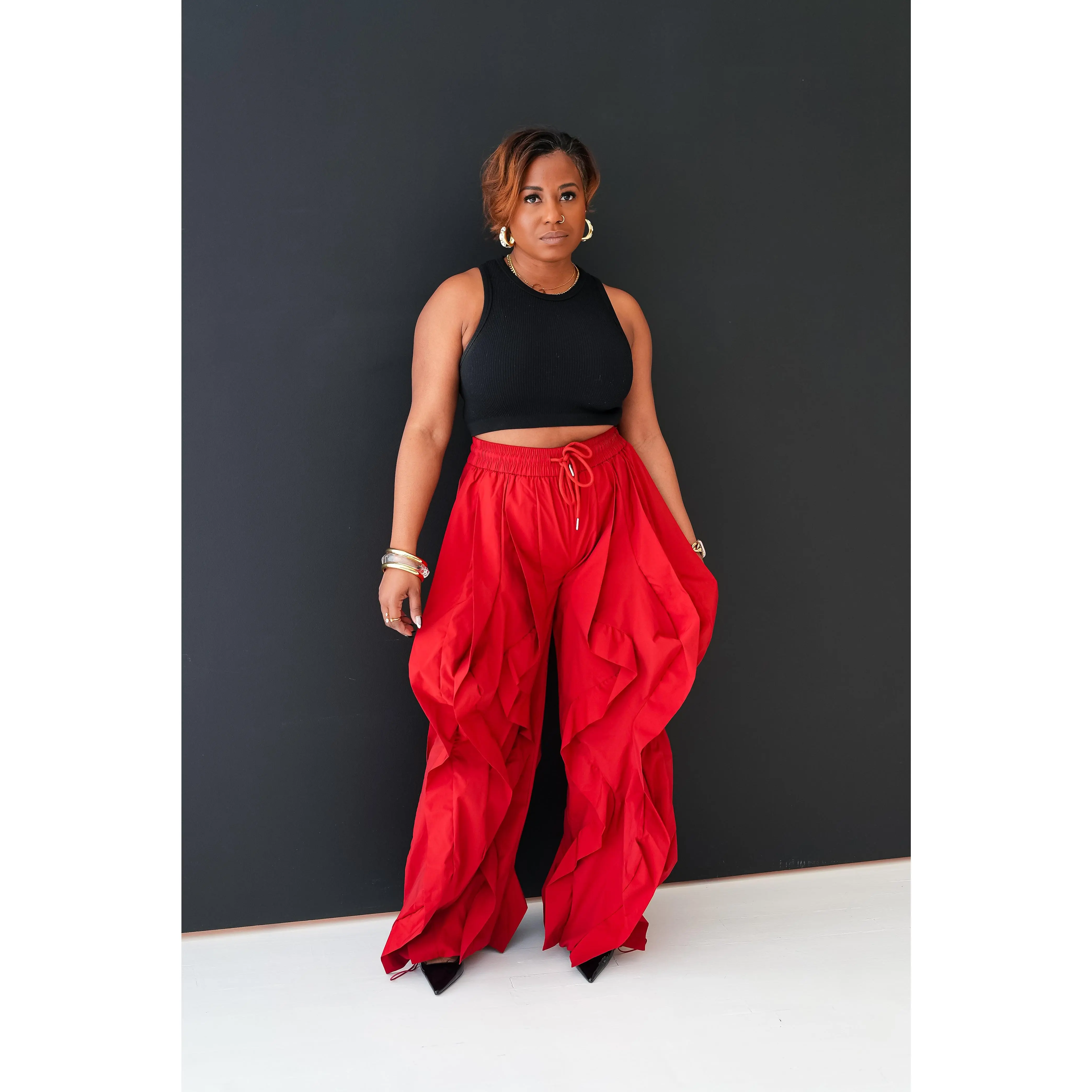 Red Terrain Poplin Pants