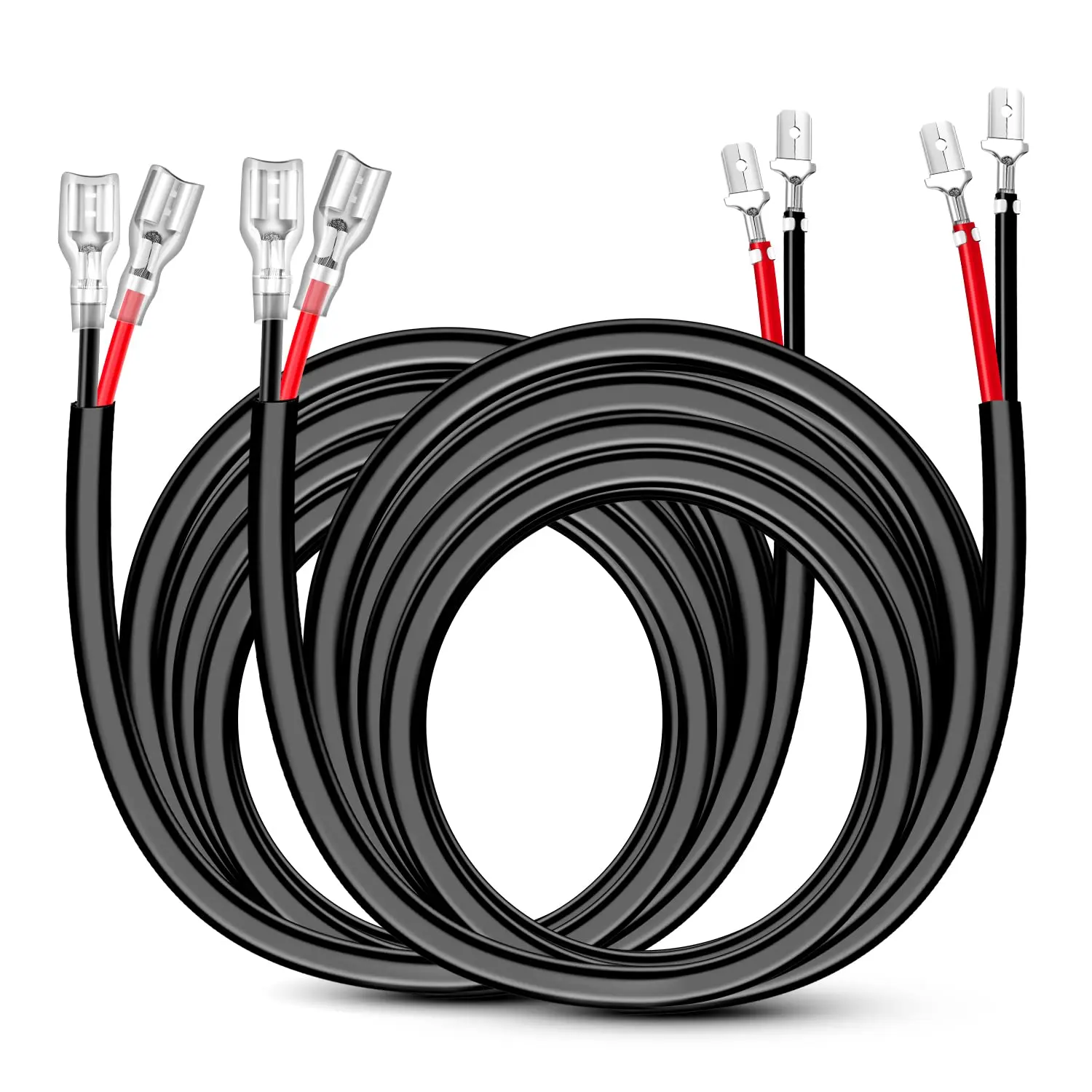 Nilight 2PCS 14 AWG 10Ft Waterproof Flexible Copper Wire Wiring Harness Extension Kit - Ditch-A-Pillar Fit, Automotive Wires for Off-Road Auxiliary Driving Light Strip, Jeeps, Easy Installation, Father's Day Gift