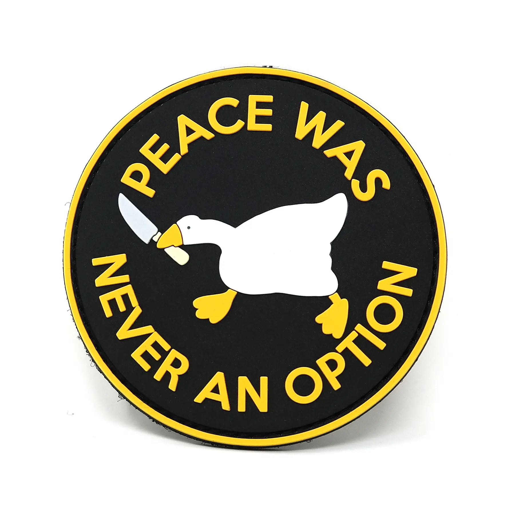 Stinking Patch Co. Peace was Never an Option Goose with Knife PVC Patch