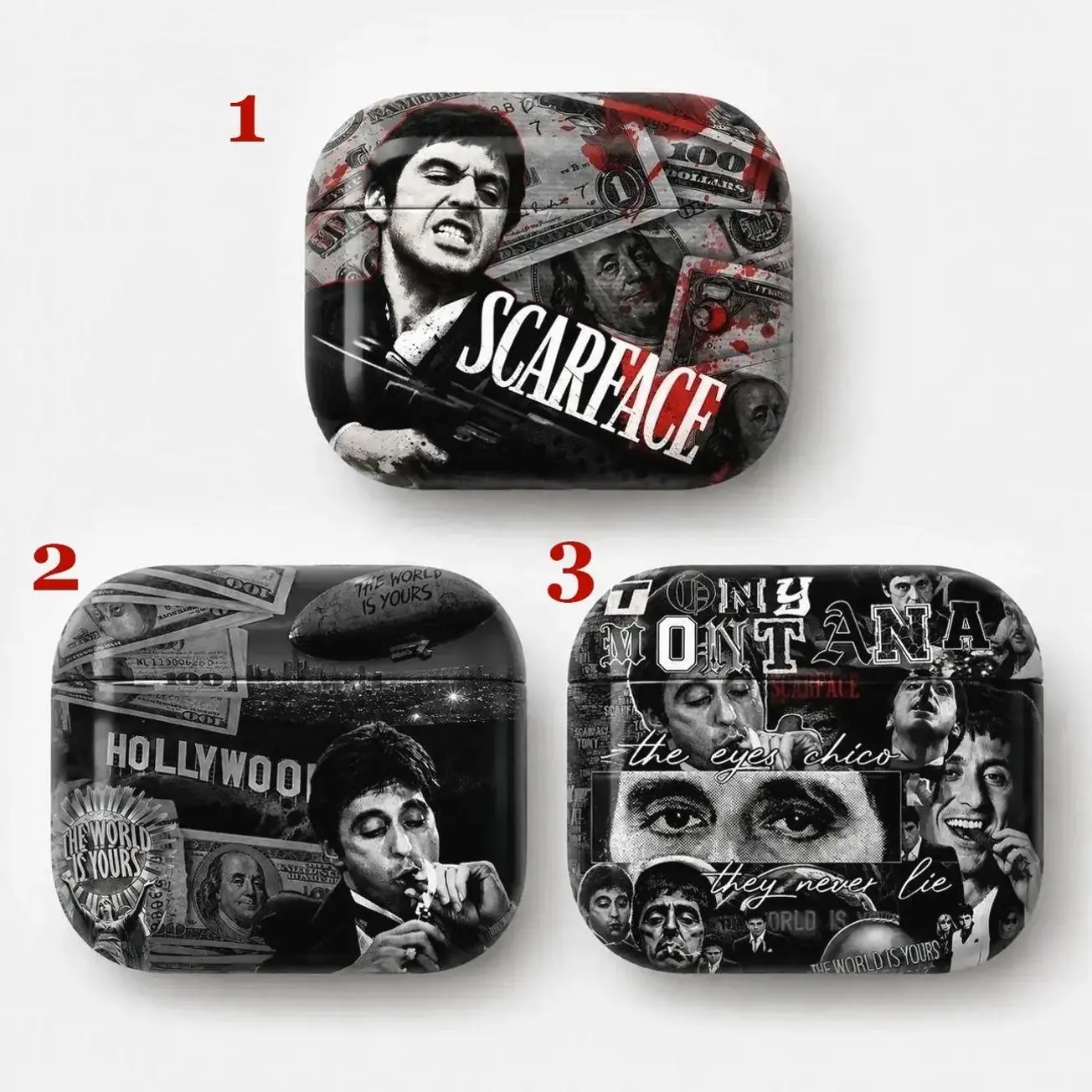 Scarface Tony Montana AirPods Case, Vintage Gangster Movie Graphic Earbuds Cover for AirPods 1 2 3 4 & Pro 1 2 3, Retro Crime Fan Gift
