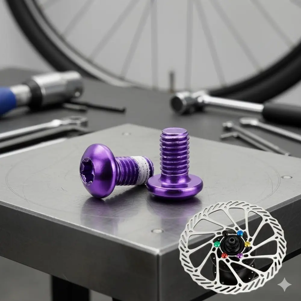 T25 Torx M5x10mm Bicycle Disc Brake Bolts Kit, Anti-Loose Rotor Mounting Screws, Universal Brake System Upgrade Tools, Durable and Corrosion-Resistant Standardized Repair Parts Set